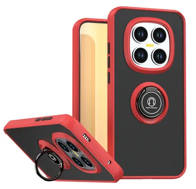 Obrázek produktu pro Pouzdro pro Xiaomi Redmi Note 15 Pro 4G matné průsvitné TPU pouzdro s prstencovým držákem a stojánkem červené