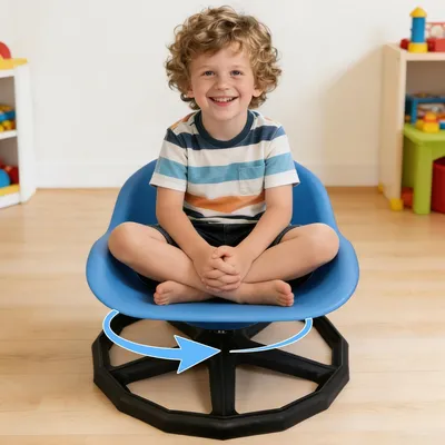 Produktbild von Drehstuhl 360° – Kinderdrehstuhl – Sensorisches Spielzeug – Sicherheitsrückenlehne – Verbesserte Balance – Körperkoordination – Spielstuhl