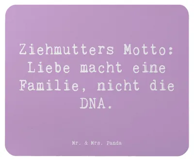 Produktbild von Mr. & Mrs. Panda Mauspad Spruch Ziehmutter Liebe - Lavendeltraum - Geschenk, Mousepad, mousematte, Stiefmutter, Fürsorge, Mouse Pad, Adoptivmutter, herzerwärmende Sprüche