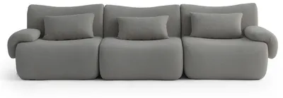 Immagine prodotto di MILYSOFA SOFATIME Divano componibile a 3 posti, dal design lineare, in raffinato tessuto a riccioli, grigio nuvola