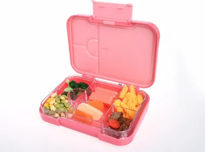 Produktbild von Bento Box Lunchbox auslaufsicher mit variablen Fächern Kinder Brotdose Vesperbox rosa