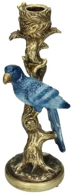 Immagine prodotto di Candeliere - Pappagallo blu, altezza 26 cm