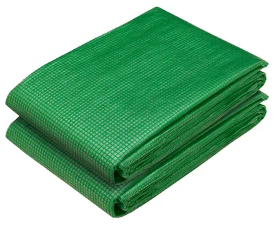 Immagine prodotto di vidaXL Telo in plastica con occhielli, 2 pezzi, verde, 2 x 6 metri, 260 g/m², in polietilene