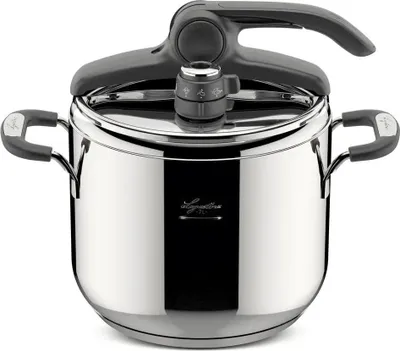 Produktbild von Lagostina 8900524569, 7 l, Keramik, Gas, Halogen, Induktion, Versiegelte Platte, Edelstahl, 22 cm, Silikon, Schwarz