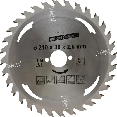 Produktbild von Wolfcraft Kreissägeblatt Ø 210 mm Bohrung Ø 30 mm 32 Zähne