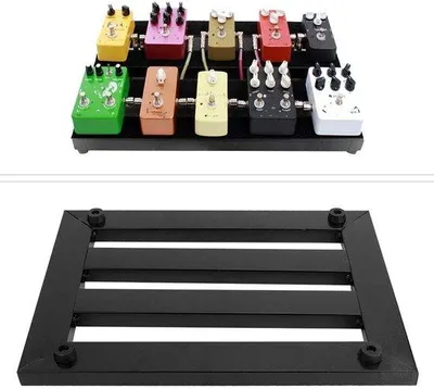 Productafbeelding van Zwart gitaarpedalenbord - Effectenhouder - Ruimtebesparend - Gemaakt van hoogwaardig metaal - Geschikt voor gitaarpedaal C8 - Pedalenbord