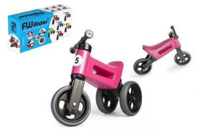 Zdjęcie produktu dla Rower biegowy FUNNY WHEELS Rider Sport różowy 2 w 1, wysokość siodełka 28/30 cm, nośność 25 kg, od 18 miesięcy, w pudełku