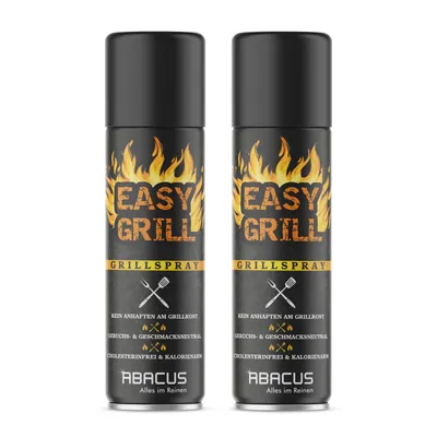 Two cans of ABACUS Grill Spray are shown side-by-side against a white background.