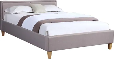 Produktbild von Polsterbett ANAIS Doppelbett 140x200 cm Designbett Bettgestell inklusive Lattenrost, Stoffbezug in grau