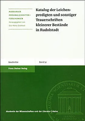 Immagine prodotto di Katalog der Leichenpredigten und sonstiger Trauerschriften kleinerer Bestände in Rudolstadt