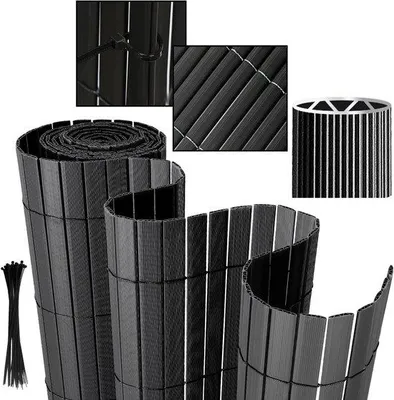 Obrázek produktu pro 3m PVC plot – antracitová barva – ochrana před větrem a povětrnostními vlivy – do zahrady a na terasu