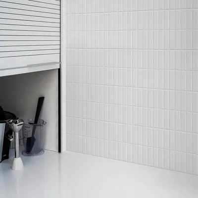 Produktbild von Fliese Weiß Matt | 20x20 VORGESCHNITTEN (2,5x10) | 1 m²/s
