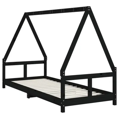 Obrázek produktu pro vidaXL Dětská postýlka Black 80x200 cm Masivní borovicové dřevo