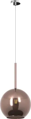 Obrázek produktu pro Moderní závěsné svítidlo Future Metal Chrome Glass Copper 1 Light E27 D.25Cm