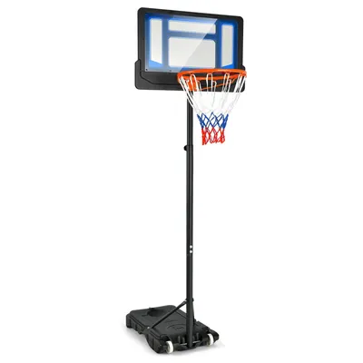 Produktbild von GOPLUS Basketballkorb Outdoor für Kinder Jugendliche, 90-210cm Korbhöhe verstellbar, Basketballständer tragbar mit Rollen, Blau