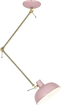Produktbild von QAZQA - Retro Retro Deckenleuchte I Deckenlampe I Lampe I Leuchte rosa mit Bronze - Milou I Wohnzimmer I Schlafzimmer - Stahl Länglich - LED geeignet E27