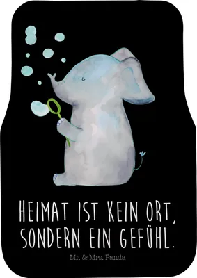 Produktbild von Mr. & Mrs. Panda Auto-Fußmatte Elefant Seifenblasen - Schwarz - Geschenk, Fußmatte Auto, Tiere, Autoteppich, Kfz, Liebesspruch, Liebe, Elefanten, Heimat, Automatte