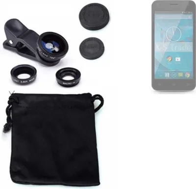 Produktbild von K-S-Trade Smartphone Kamera Linsen Set Kompatibel mit Qilive Q.4868 3in1 Clip-On Kamera Adapter Macro Weitwinkel FishEye Fischauge Objektiv Linse