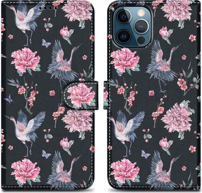 Produktbild von Cadorabo Schutzhülle für Apple iPhone 13 PRO Hülle Design Schwarz Handyhülle Schutzhülle Etui Magnetisch Case Cover