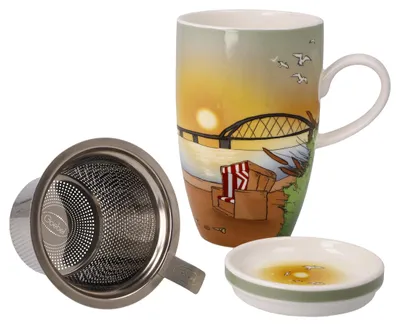 Obrázok produktu pre Goebel Seaview Hrnek na čaj s víčkem a sítkem