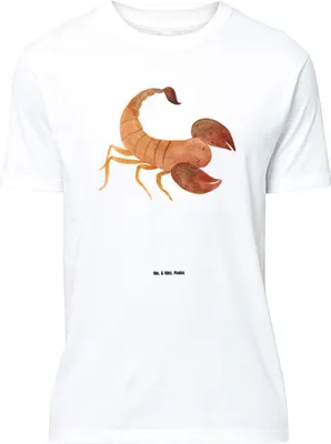 Produktbild von Mr. & Mrs. Panda Größe L T-Shirt Sternzeichen Skorpion Classic - Weiß - Geschenk, November, Geburtstag Oktober, Shirt, mit Spruch, Skorpione, Tshirt