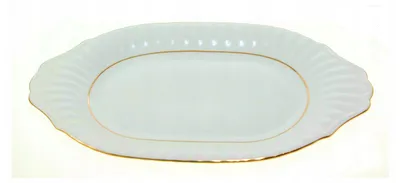 Produktbild von Chodzież Iwona Ovaler Servierteller 28 cm Goldrand