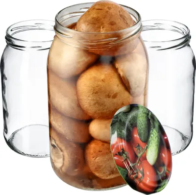 Zdjęcie produktu dla Słoiki do przetworów KADAX Simo 900ml 48 sztuk 82mm + pokrywka "Warzywa"