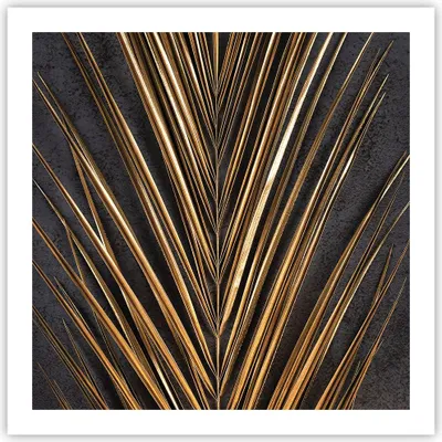 Produktbild von Poster - Poster ohne Rahmen - Blatt golden schwarz - 60x60 cm - Wand Bild - Wanddeko - Wandbilder - Kunstposter - Wandposter - Bilder - Kunstdruck - Wanddekoration - Wandbild - P2XAC60x60-5091