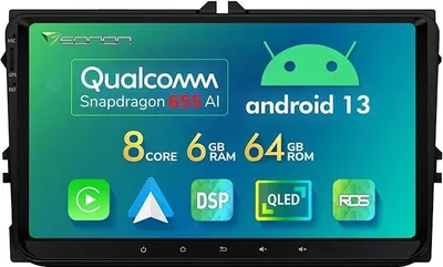 Produktbild von Android 13 Autoradio für Golf T5 Radio Seat Skoda 6+64GB 8-Core 9"Autoradio mit Bluetooth kabellos CarPlay Android Auto,autoradio 2din mit GPS AM/FM