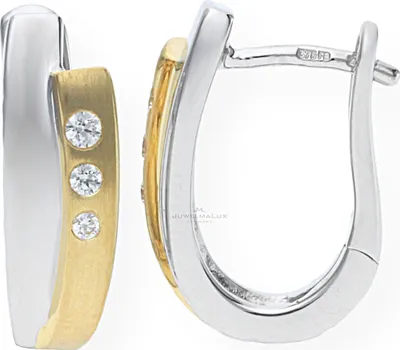 Produktbild von Creolen Gold und Weißgold 375 Brillanten JL12-06-0043 JuwelmaLux