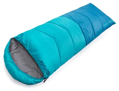 Produktbild von Meteor Safari L Schlafsack mit Kompressionssack 220x80 cm – für Camping, Reise & Festival, Blau