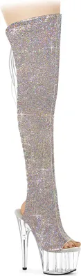 Produktbild von Pleaser ADORE-3019C-RS Plateau Stiefel Silber Glitzer EU 41