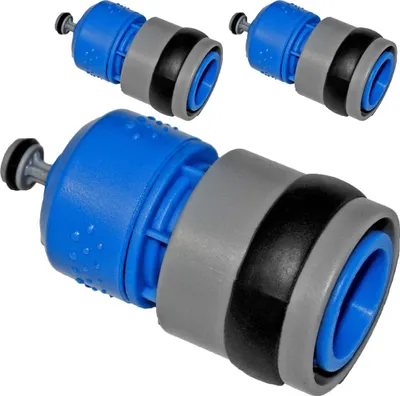 Produktbild von 3x Schlauchverbinder Schnellkupplung Schlauchstück Zubehör Schlauchende - mit Wasserstop - 1/2" Anschluss - einfache Montage