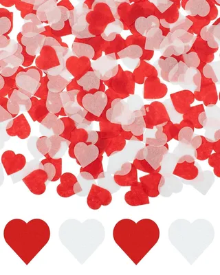 Image de Confettis en forme de cœur en papier - Décoration de table pour mariages et fêtes - Rouge - 50 g