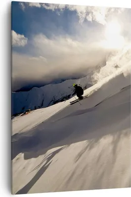 Produktbild von Bild auf Leinwand - Leinwandbild - Einteilig - Berge Ski Winter - 70x100cm - Wand Bild - Wanddeko - Wandbilder - Leinwanddruck - Wanddekoration - Leinwand bilder - Wandbild - PA70x100-0511