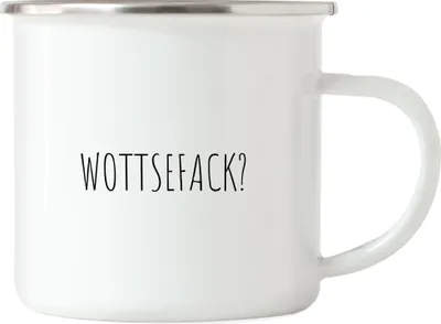 Produktbild von Wottsefack WTF Emaille Tasse Geschenk Humor Büro Mitarbeiter Chef Kollegen