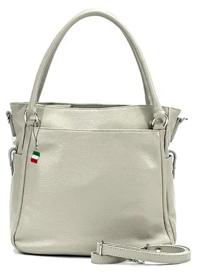 Image de Florence Sac en cuir Sac à main Sac à bandoulière gris clair OTF160K