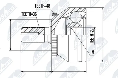 Produktbild von NTY Gelenksatz Antriebswelle Radseitig für VOLVO XC90 I (275) NPZ-VV-017
