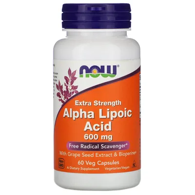 Produktbild von NOW Foods Nahrungsergänzungsmittel Alpha Lipoic Acid 600 MG, BI3814