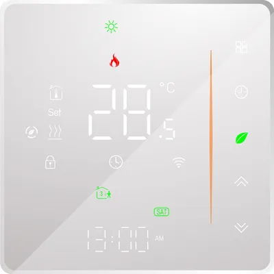 Produktbild von WiFi Smart Thermostat Temperaturregler, wöchentlich programmierbar, App/Sprachsteuerung, kompatibel mit Alexa/Home, für Warmwasserbereitung, 5 A, Weiß