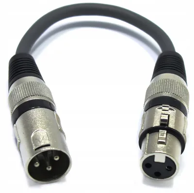 Zdjęcie produktu dla Adapter kablowy XLR, wtyk męski do gniazda żeńskiego, Vitalco 11717, długość 0,15 m