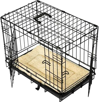 Obrázok produktu pre Skladacia psia klietka s dvoma dvierkami a podložkou