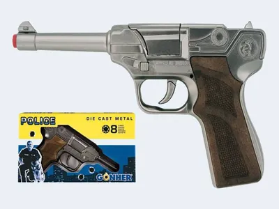 Produktbild von 8-Sch Pistole Police 20cm silber Metall