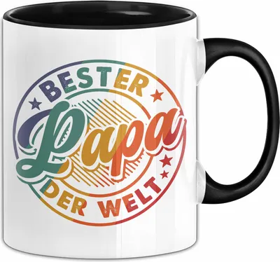 Produktbild von Bester Papa Der Welt Tasse Geschenk Zum Vatertag Von Tochter Sohn Becher (Schwarz)