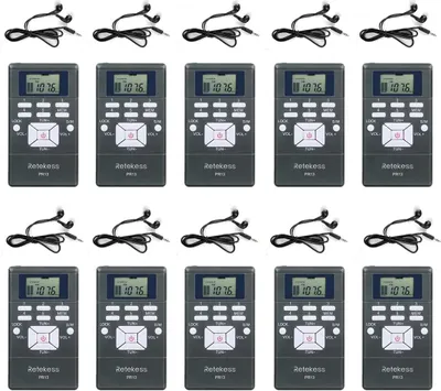 Produktbild von Retekess PR13 Bezdrôtový prijímač adaptér FM rádio so slúchadlami pre konferencie Simultánny preklad Sprievodca tímom (10 ks)