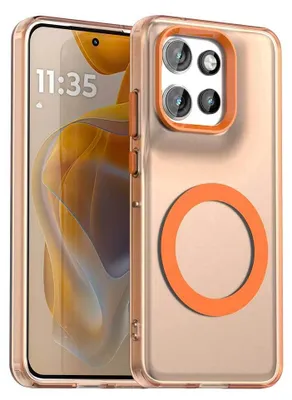 Immagine prodotto di Custodia magnetica per Motorola Edge 50 Neo/Moto S50, sottile custodia antiurto traslucida opaca Arancione