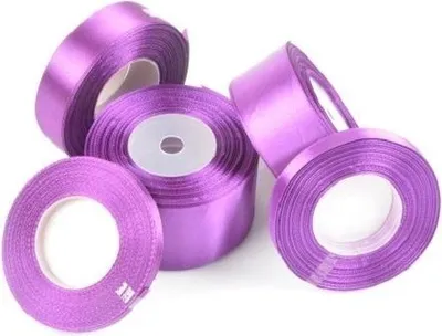 Produktbild von Satinband zum Verpacken von Geschenken Dekoratives Band Violett 25 mm 32 m