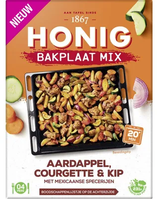 Obrázok produktu pre Medová zmes Aardappel, Cuketa & Kip 36g – hotová zmes na zemiaky, cuketu a kuracie mäso