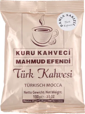 Produktbild von Mahmud Efendi Türk Kahvesi / Türkischer Kaffee 100g gemahlen /Türkisch Mocca … mit Mastix Geschmack (Damla Sakizi Aromali)