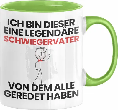 Produktbild von Schwiegervater Geschenk Tasse Lustige Geschenkidee Geburtstag für Schwiegervater Ich Bin Dieser Legendäre Schwiegervater Von Dem Alle Geredet Haben Kaffee-Becher (Grün)